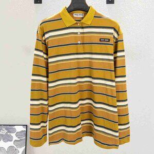 Miu Miu Women's Contrast Striped Knit Long-Sleeved T-Shirt